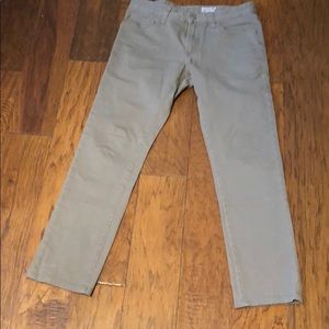 Uniqlo skinny color stretch jeans in tan khaki